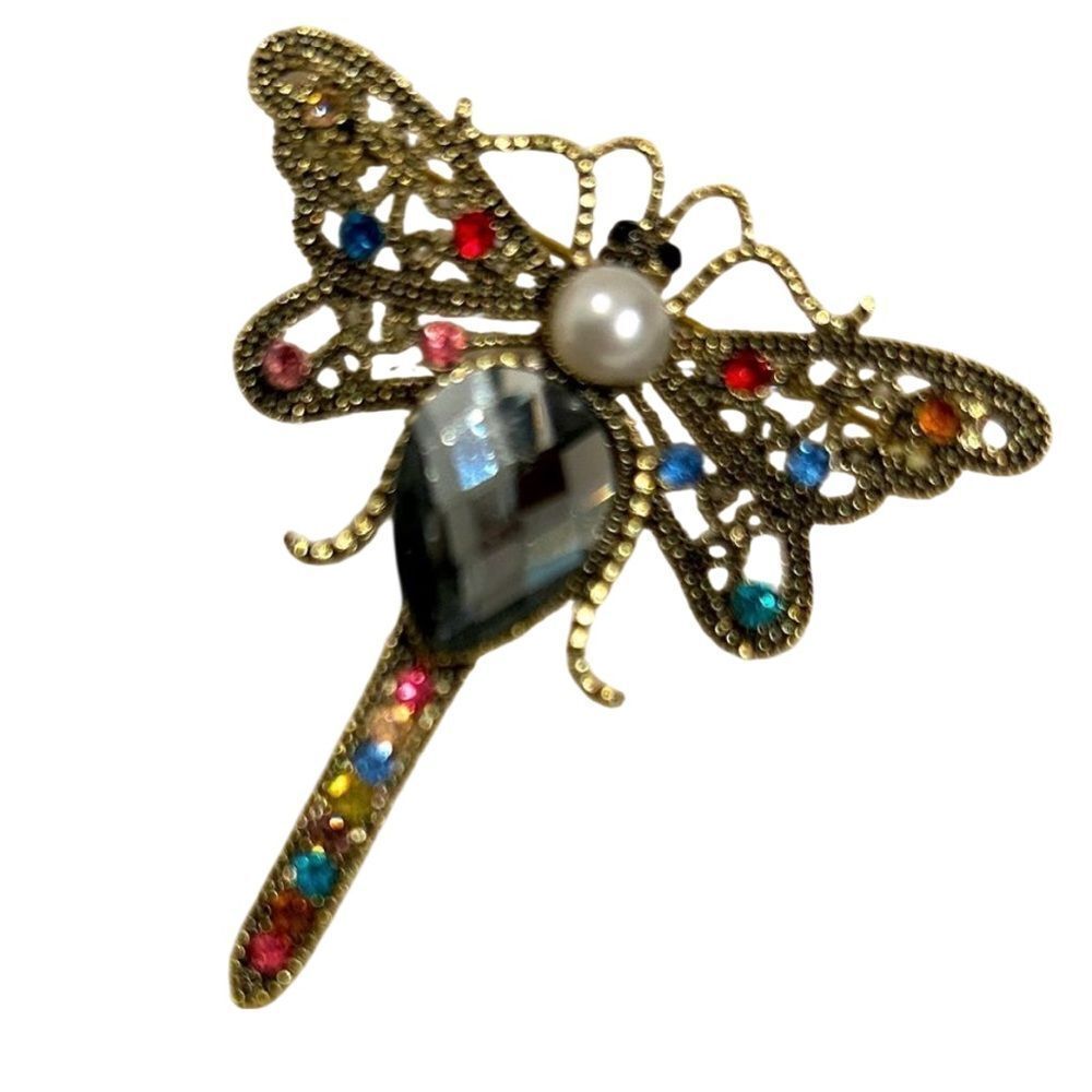 Colorful Butterfly Brooch with Gemstones